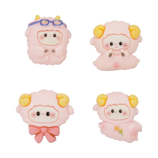 PLASTIC BEADS - RESIN 3D - FOR GLUING - ARIES MIX MODELS 01 - MIX PINK - PACKAGE 30pcs.