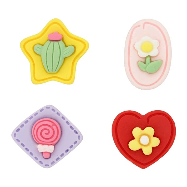 PLASTIC BEADS - RESIN 3D - FOR GLUING - FLOWERS AND LOLLIPOP MIX MODELS - MIX - PACKAGE 30pcs.