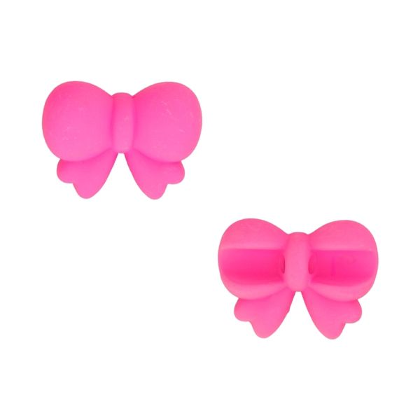 PLASTIC BEADS - RESIN 3D - FOR STRINGING - RIBBON 25 - 31x24x14mm CYCLAMEN - PACKAGE 30pcs. Hole-3.5mm