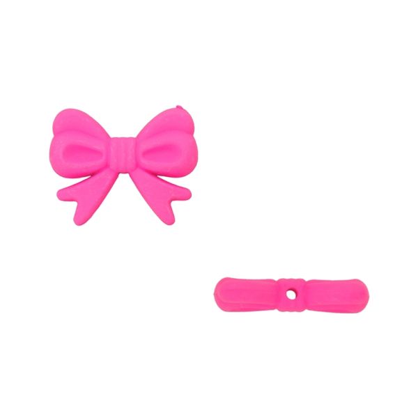 PLASTIC BEADS - RESIN 3D - FOR STRINGING - RIBBON 26 - 23x29x7mm CYCLAMEN - PACKAGE 30pcs. Hole-2.0mm