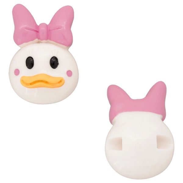 PLASTIC BEADS - RESIN 3D - FOR STRINGING - DAISY DUCK 08 - 31x44x26mm WHITE-YELLOW (DARK)-PINK (DARK) - PACKAGE 10pcs. Hole-4.0mm