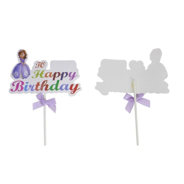 ТОПЕР ОТ КАРТОН - HAPPY BIRTHDAY 21 МОМИЧЕ - 10.5х18см - БЯЛО И МИКС - ПАКЕТ 12 бр.