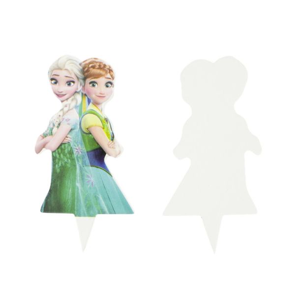 MATERIALS FOR CRAFT AND DECORATION - TOPPER FROM CARTON - ANNA AND ELSA FROZEN 01 - 4x8cm MIX - 10pcs.