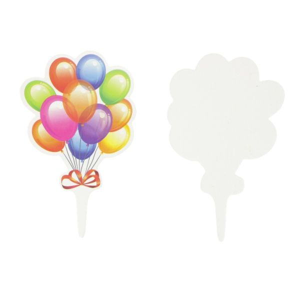 MATERIALS FOR CRAFT AND DECORATION - TOPPER FROM CARTON - BALLOONS 01 - 6x9cm MIX - 10pcs.