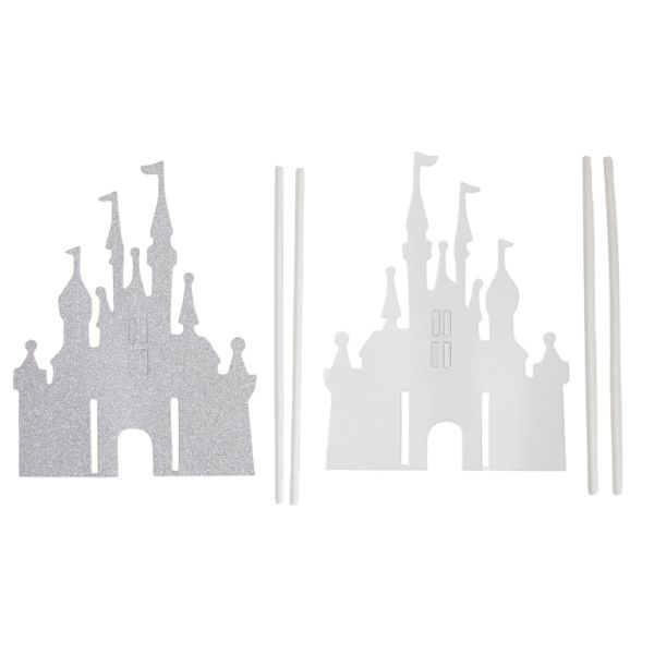 ТОПЕР ОТ КАРТОН - ЗАМЪК 01 БРОКАТ - 11х14см - СРЕБРИСТО - ПАКЕТ 6 бр.