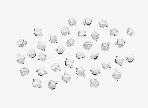 METAL BEADS - BELL - 6х8 MM NICKEL COLOR - 1000pcs. Hole:1.2mm