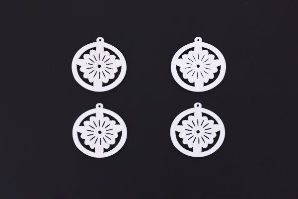 WOODEN FIGURES - LACELIKE - CIRCLE 03 LACE - 25x1.7mm WHITE - PACKAGE 300pcs. Hole-1.5mm