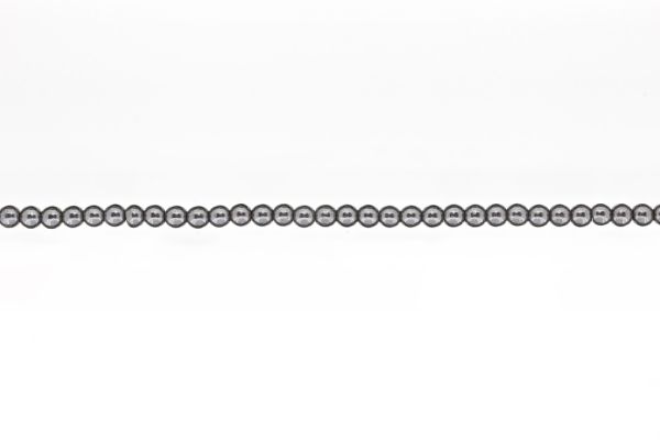 NATURAL STONE BEADS - HEMATITE - 4mm - STRING (94pcs.) Hole-0.8mm