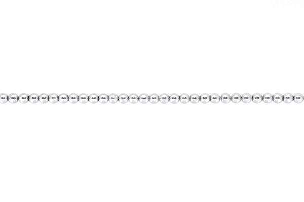 NATURAL STONE BEADS - HEMATITE SILVER - 4mm - STRING (94pcs.) Hole-0.8mm