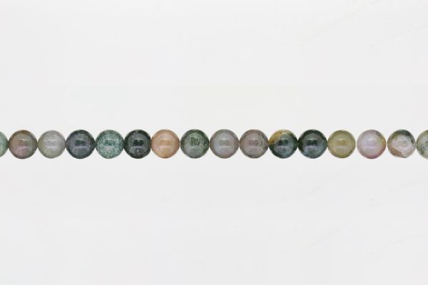 NATURAL STONE BEADS - AGATE INDIANA - 8mm - STRING (48pcs.) Hole-1.6mm