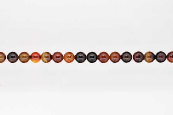 NATURAL STONE BEADS - CARNEOL - 8mm - STRING (48pcs.) Hole-1.6mm