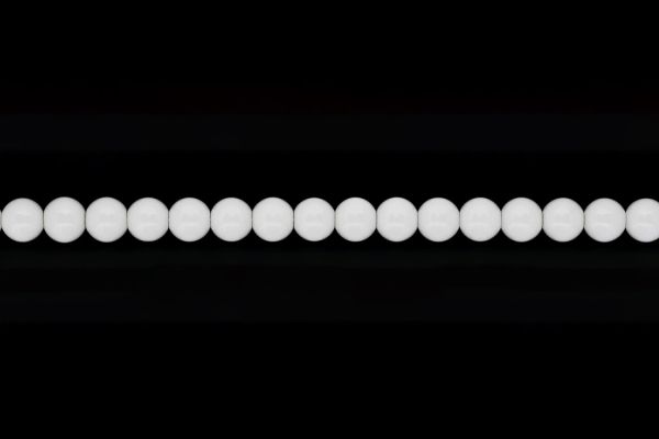 NATURAL STONE BEADS - QUARTZ SYNTHETIC MILKY WHITE - 8mm - STRING (48pcs.) Hole-1.6mm