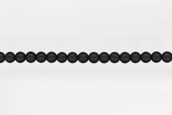 NATURAL STONE BEADS - ONYX BLACK MATTE - 8mm - STRING (48pcs.) Hole-1.6mm