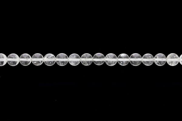 NATURAL STONE BEADS - MOUNTAIN CRYSTAL - 8mm - STRING (48pcs.) Hole-1.6mm