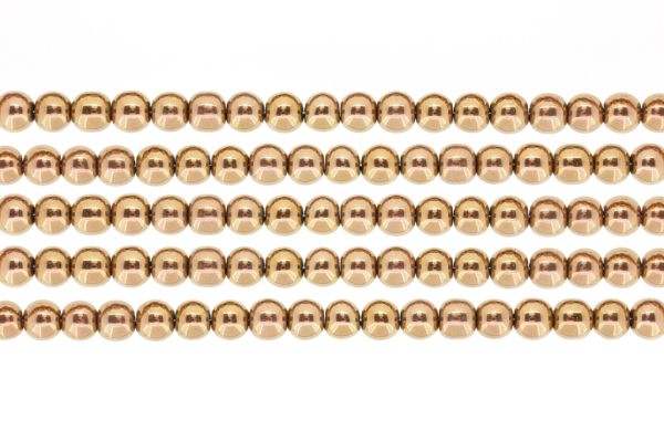 МЪНИСТА ОТ ЕСТЕСТВЕНИ КАМЪНИ - ХЕМАТИТ КАФЯВ - 8мм - ПАКЕТ (5х48 бр.) Отвор-1.6мм