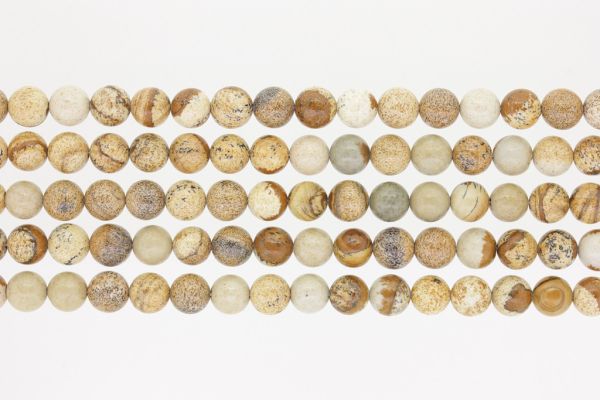 NATURAL STONE BEADS - JASPER - 8mm - PACKAGE (5x48pcs.) Hole-1.6mm