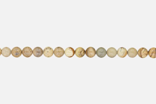 NATURAL STONE BEADS - JASPER - 8mm - STRING (48pcs.) Hole-1.6mm