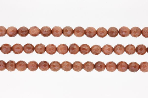 NATURAL STONE BEADS - AVENTURINE BROWN FACETED - 10mm - PACKAGE (3x38pcs.) Hole-1.8mm