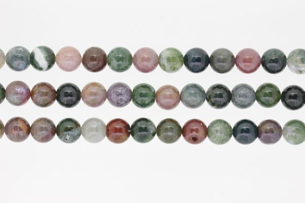 МЪНИСТА ОТ ЕСТЕСТВЕНИ КАМЪНИ - АХАТ ИНДИАНА - 10мм - ПАКЕТ (3х38 бр.) Отвор-1.8мм