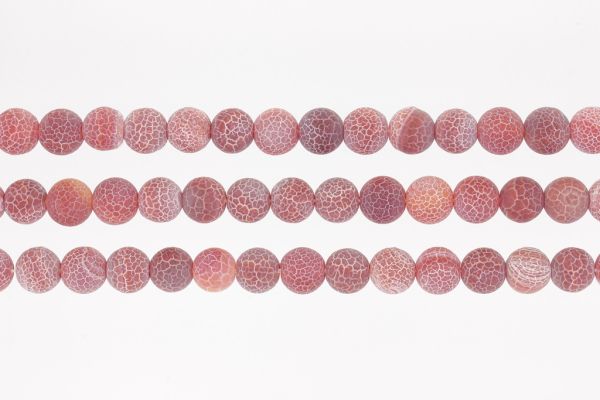 NATURAL STONE BEADS - AGATE CRACKED CARNEOL - 10mm - PACKAGE (3x38pcs.) Hole-1.8mm