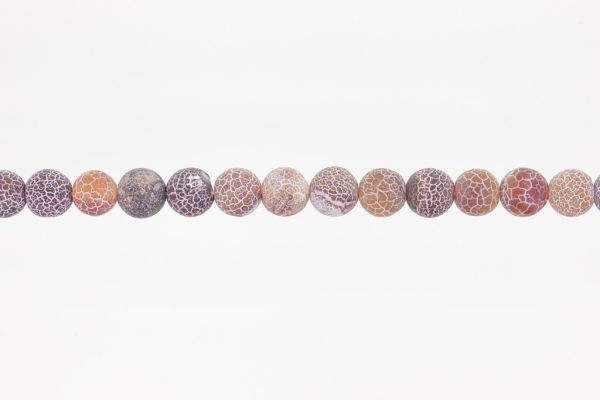 NATURAL STONE BEADS - AGATE CRACKED BROWN - 10mm - STRING (38pcs.) Hole-1.8mm