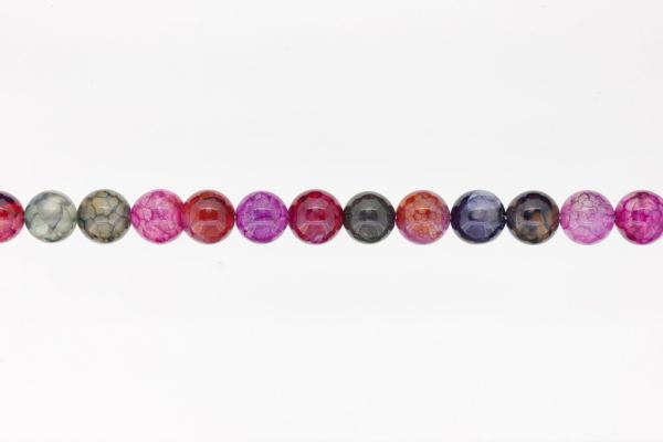 NATURAL STONE BEADS - DRAGON VEINS MIX - 10mm - STRING (38pcs.) Hole-1.8mm