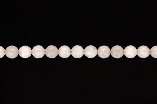 NATURAL STONE BEADS - QUARTZ WHITE FACETED - 10mm - STRING (38pcs.) Hole-1.8mm