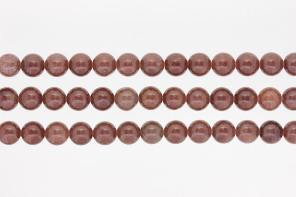 NATURAL STONE BEADS - QUARTZ BROWN - 10mm - PACKAGE (3x38pcs.) Hole-1.8mm