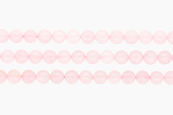 NATURAL STONE BEADS - QUARTZ PINK - 10mm - PACKAGE (3x38pcs.) Hole-1.8mm