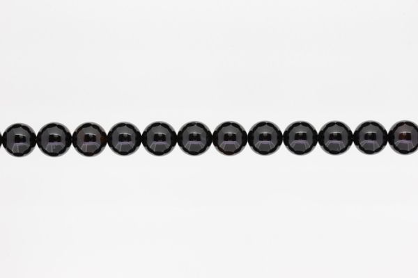 NATURAL STONE BEADS - ONYX BLACK - 10mm - STRING (38pcs.) Hole-1.8mm