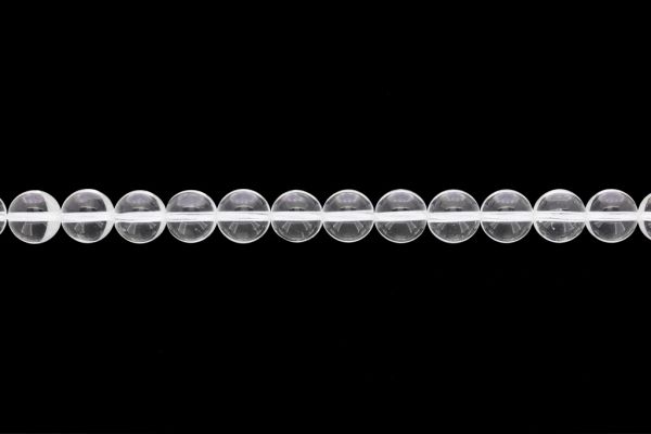 NATURAL STONE BEADS - MOUNTAIN CRYSTAL - 10mm - STRING (38pcs.) Hole-1.8mm