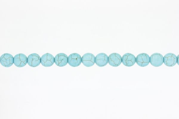 NATURAL STONE BEADS - TURQUOISE - 10mm - STRING (38pcs.) Hole-1.8mm