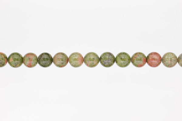 NATURAL STONE BEADS - UNAKITE - 10mm - STRING (38pcs.) Hole-1.8mm