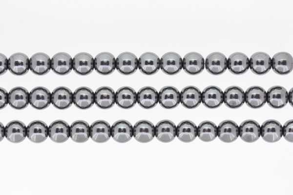 МЪНИСТА ОТ ЕСТЕСТВЕНИ КАМЪНИ - ХЕМАТИТ - 10мм - ПАКЕТ (3х38 бр.) Отвор-1.8мм