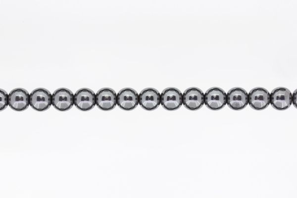 NATURAL STONE BEADS - HEMATITE - 10mm - STRING (38pcs.) Hole-1.8mm