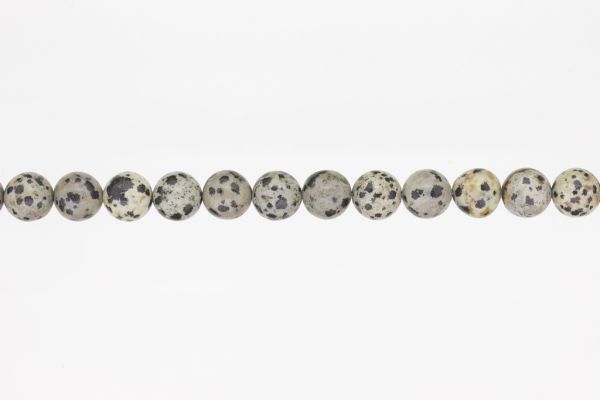 NATURAL STONE BEADS - JASPER DALMATIAN - 10mm - STRING (39pcs.) Hole-1.8mm