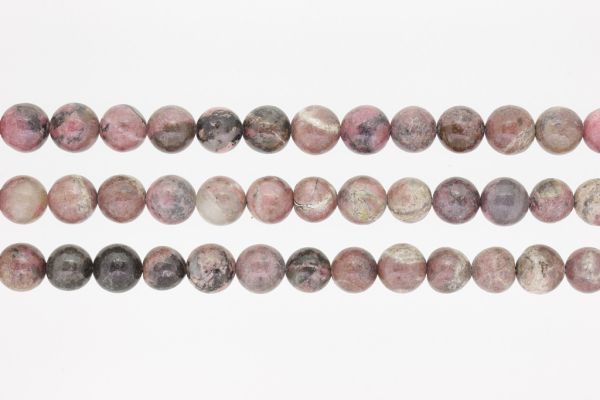 NATURAL STONE BEADS - JASPER PINK - 10mm - PACKAGE (3x38pcs.) Hole-1.8mm