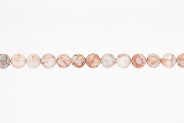 NATURAL STONE BEADS - JASPER RED ZEBRA - 10mm - STRING (38pcs.) Hole-1.8mm