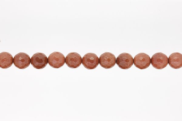 NATURAL STONE BEADS - AVENTURINE BROWN FACETED - 12mm - STRING (32pcs.) Hole-2.0mm