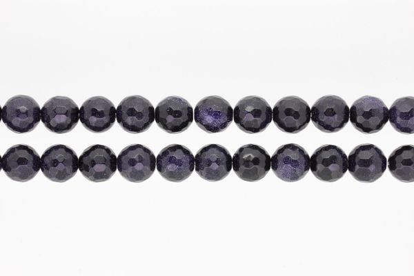 NATURAL STONE BEADS - AVENTURINE DARK FACETED - 12mm - PACKAGE (2x32pcs.) Hole-2.0mm