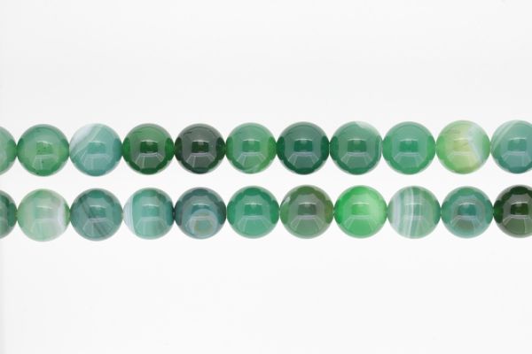 МЪНИСТА ОТ ЕСТЕСТВЕНИ КАМЪНИ - АХАТ ЗЕЛЕН - 12мм - ПАКЕТ (2х32 бр.) Отвор-2.0мм