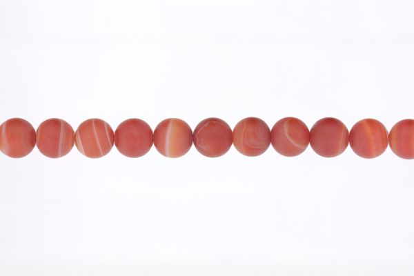 NATURAL STONE BEADS - AGATE MATTED CARNEOL - 12mm - STRING (32pcs.) Hole-2.0mm