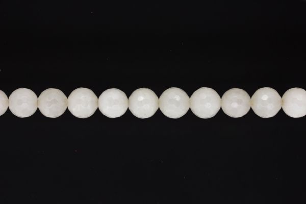 NATURAL STONE BEADS - QUARTZ WHITE FACETED - 12mm - STRING (32pcs.) Hole-2.0mm