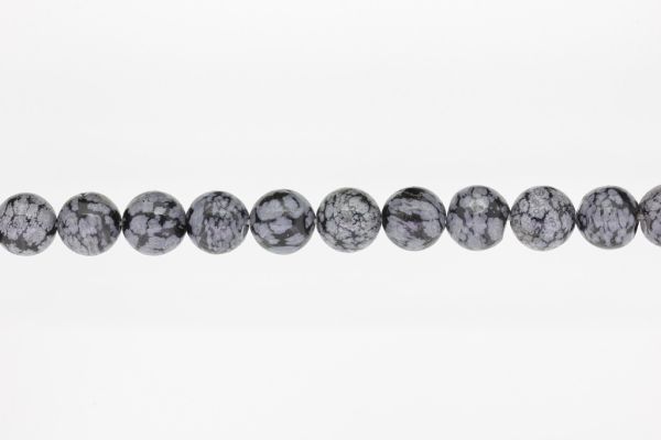 NATURAL STONE BEADS - ONYX SNOWFLAKE - 12mm - STRING (32pcs.) Hole-2.0mm