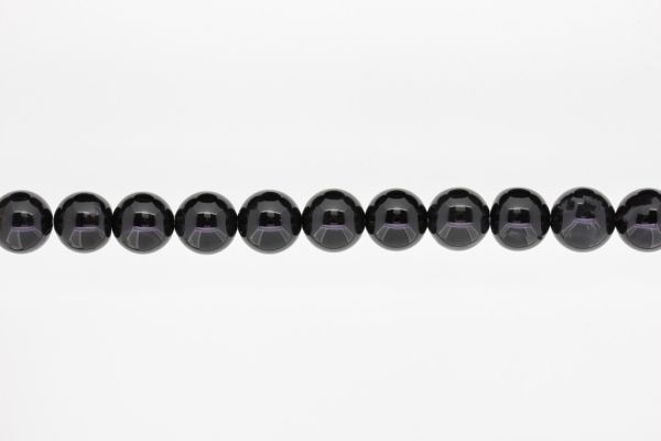 NATURAL STONE BEADS - ONYX BLACK - 12mm - STRING (32pcs.) Hole-2.0mm