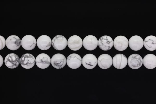 NATURAL STONE BEADS - HOWLITE - 12mm - PACKAGE (2x32pcs.) Hole-2.0mm