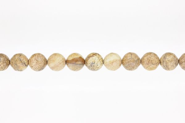 NATURAL STONE BEADS - JASPER FACETED - 12mm - STRING (32pcs.) Hole-2.0mm