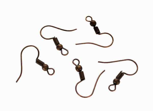 METAL ELEMENTS - EARRING FINDINGS - WIRE HOOK - 15x17x2mm ANTIQUE BRASS - NICKEL FREE - 1000pcs. Hole-2.2mm