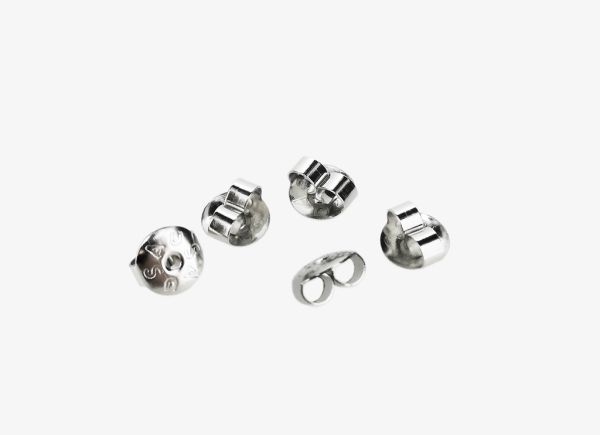 METAL ELEMENTS - EARRING BACKS - BUTTERFLY - BRASS - 6х3mm NICKEL COLOR -  NICKEL FREE - 1000pcs.