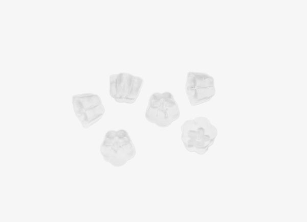 CLEAR RUBBER SILICONE EARRING BACKS - FLOWERS - 3х5mm - 5000pcs.